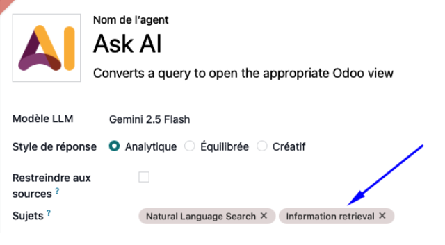 Illustration agent IA Odoo