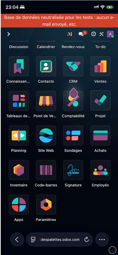 image application mobile odoo